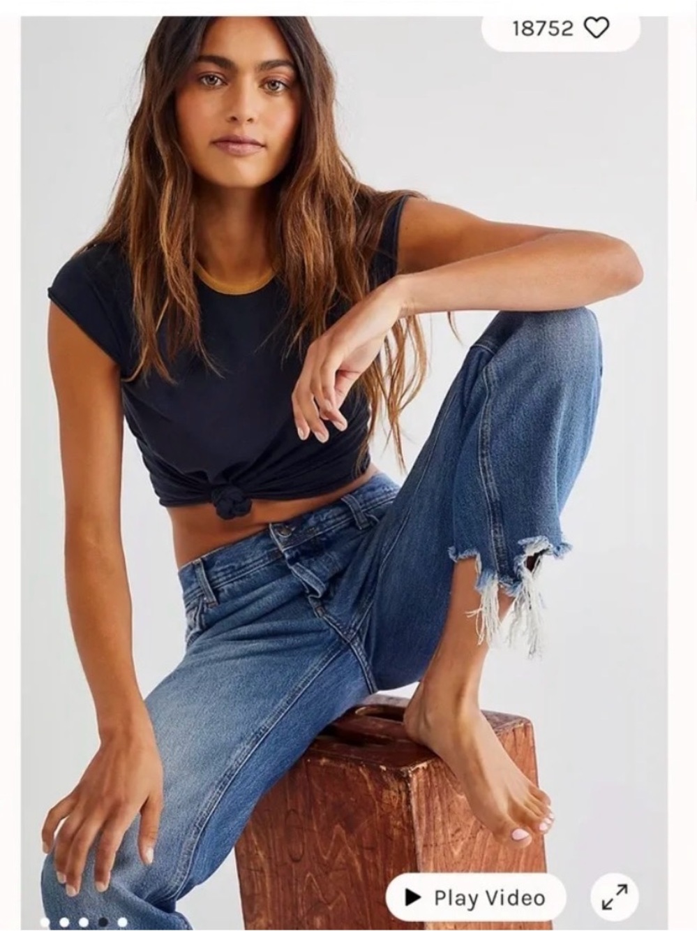 We The Free Distressed Hem Boyfriend Jeans